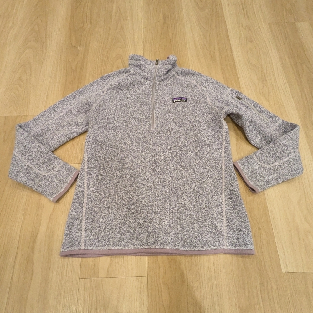 Patagonia Grey And Purple Better Sweater Pullover Quarter Zip Size L